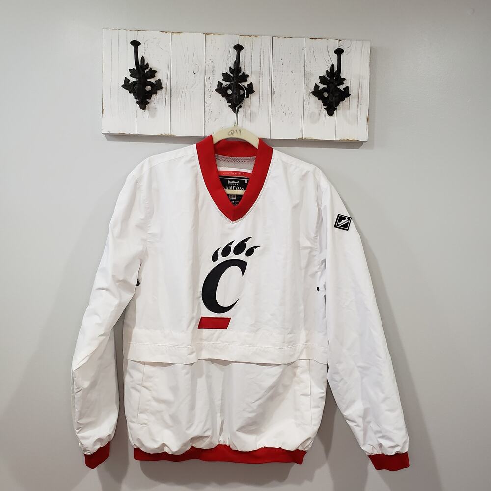 Franchise Club Cincinnati Bearcats Windshell Pullover Jacket Mens S White NCAA